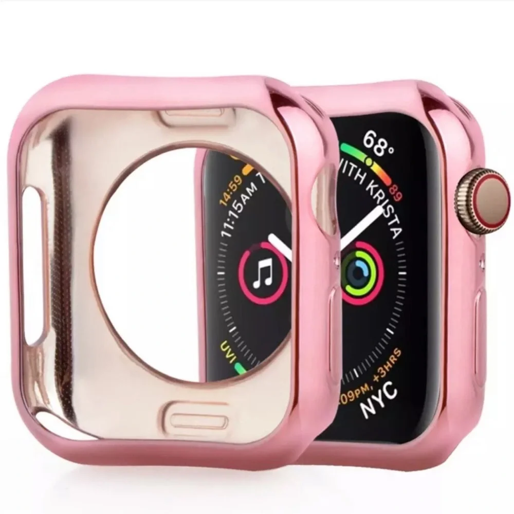 New Rose Gold Apple Watch Shiny Bumper Case 42mm